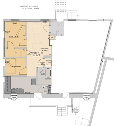 Floor plan for 2 beds, 2 baths